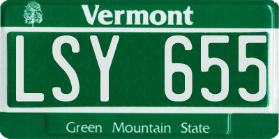 VT license plate LSY655