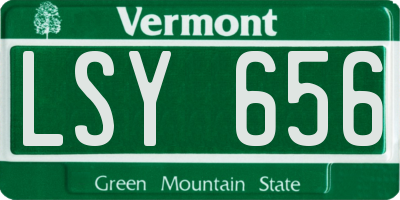 VT license plate LSY656