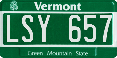 VT license plate LSY657