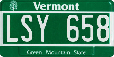 VT license plate LSY658