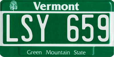 VT license plate LSY659