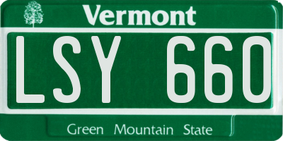 VT license plate LSY660