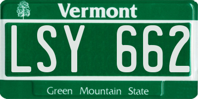 VT license plate LSY662