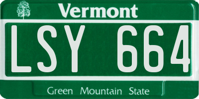 VT license plate LSY664