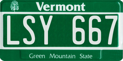 VT license plate LSY667