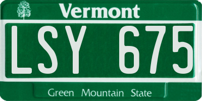 VT license plate LSY675