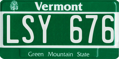 VT license plate LSY676