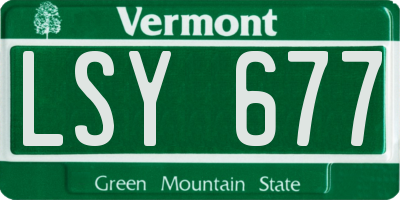 VT license plate LSY677