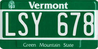 VT license plate LSY678
