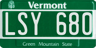 VT license plate LSY680