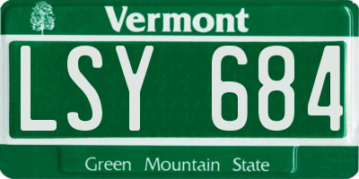 VT license plate LSY684