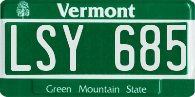 VT license plate LSY685