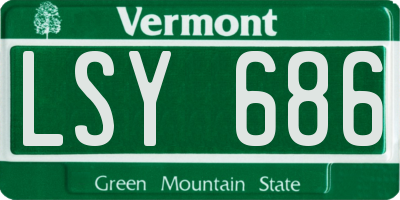 VT license plate LSY686