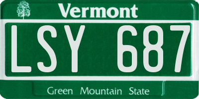 VT license plate LSY687