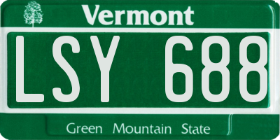 VT license plate LSY688