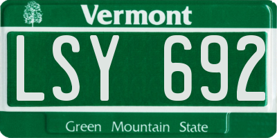 VT license plate LSY692