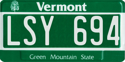 VT license plate LSY694