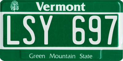 VT license plate LSY697