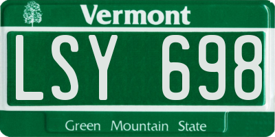 VT license plate LSY698