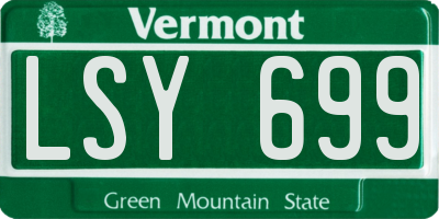 VT license plate LSY699