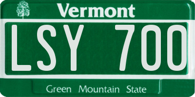 VT license plate LSY700