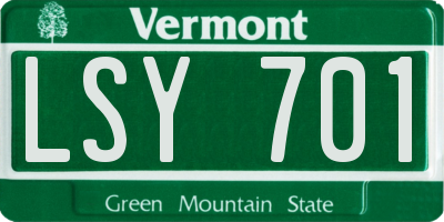VT license plate LSY701