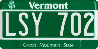 VT license plate LSY702