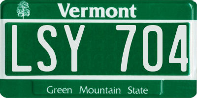 VT license plate LSY704