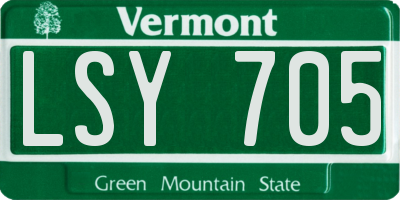 VT license plate LSY705