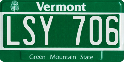VT license plate LSY706