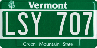 VT license plate LSY707