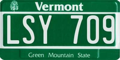 VT license plate LSY709