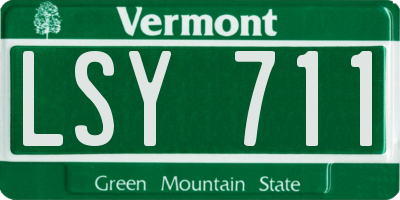 VT license plate LSY711