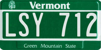 VT license plate LSY712