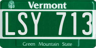 VT license plate LSY713