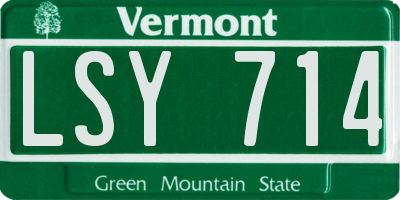 VT license plate LSY714