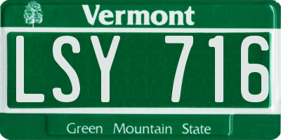 VT license plate LSY716
