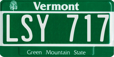 VT license plate LSY717