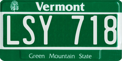 VT license plate LSY718