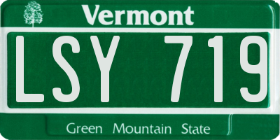 VT license plate LSY719