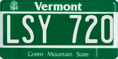 VT license plate LSY720