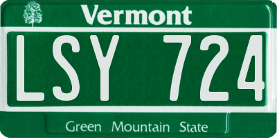 VT license plate LSY724