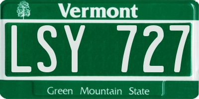 VT license plate LSY727
