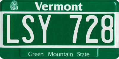 VT license plate LSY728