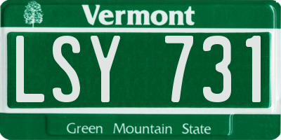 VT license plate LSY731