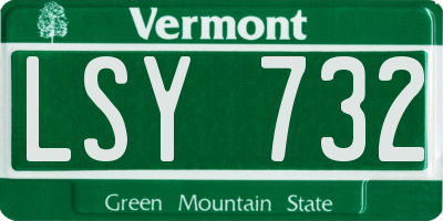 VT license plate LSY732