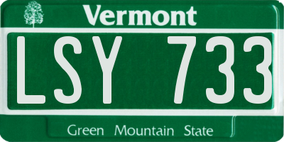 VT license plate LSY733