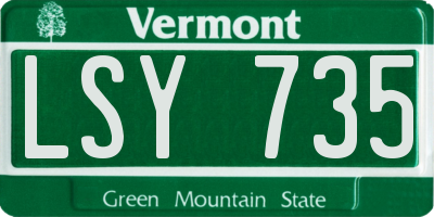 VT license plate LSY735