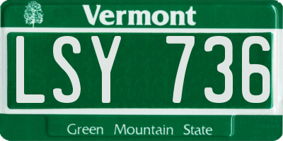 VT license plate LSY736