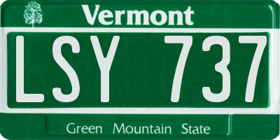 VT license plate LSY737